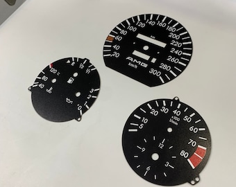 Pour Mercedes Benz W124 C124 S124 A124, cadran compatible PVC indicateur de tableau de bord Amg Style compteur de vitesse 8.000 tr/min