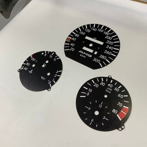 for Mercedes Benz W124 C124 S124 A124 Gauge Face Compatible PVC INDICATOR DASBOARD Amg Style Speedometer 8.000 rpm
