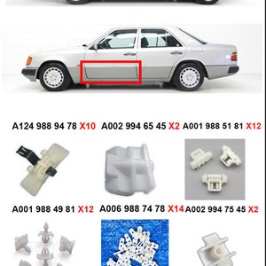 Clips pour MERCEDES W124 pour panneaux de porte avant droite et gauche Clips Agrafes Sacco Planking 56 pièces