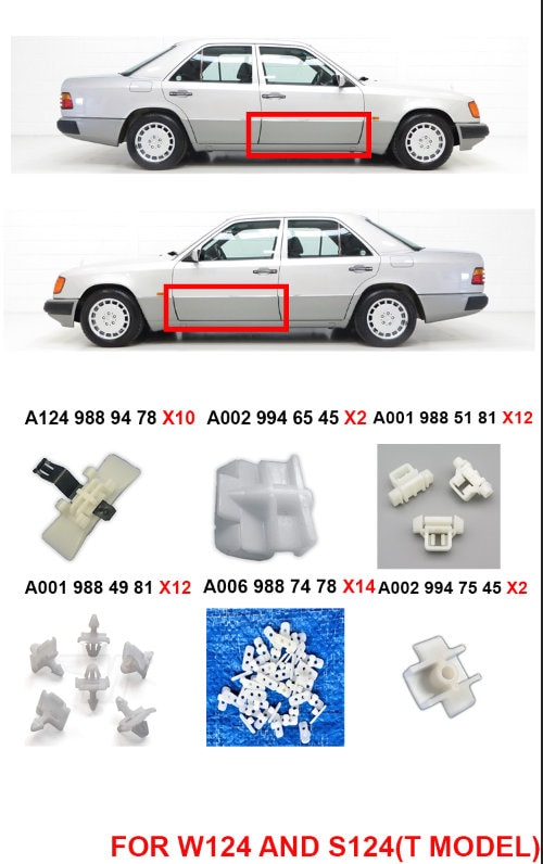 FOR MERCEDES W124 clips For Right and Left Front Door panel Set Clip Staples Sacco Planking 56 piece