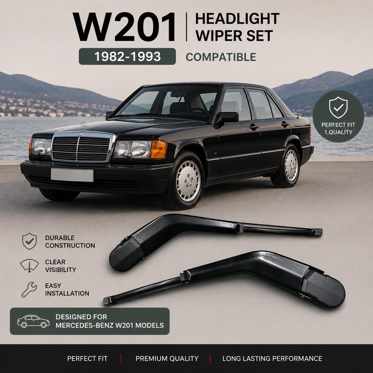 Mercedes W126 W201 European Headlight Wiper Set (4 Piece) - Etsy