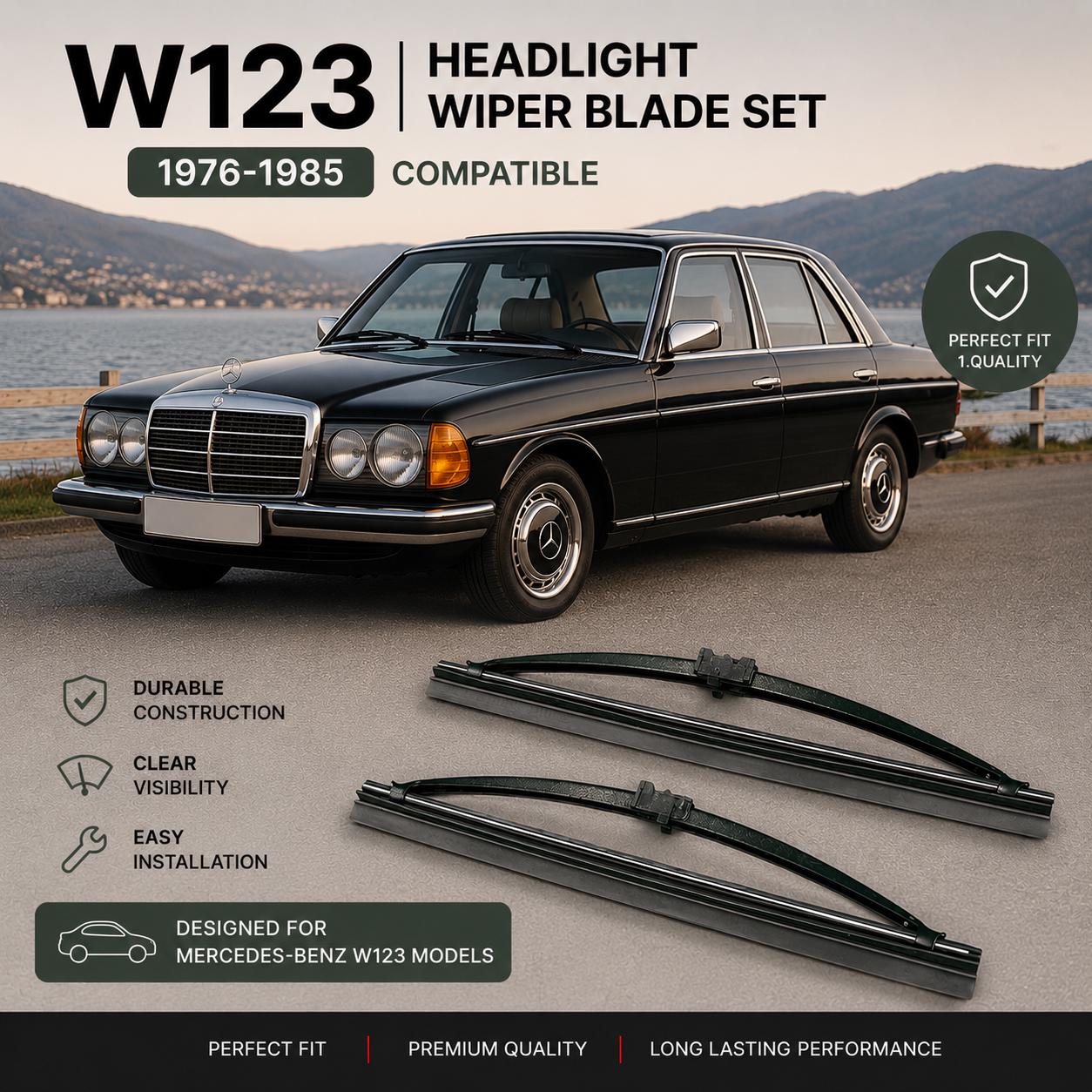 For MERCEDES W123 and C123 Headlight Wiper Blade New Ref Oem