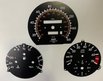 Pour Mercedes Benz W124 C124 S124 A124 cadran Compatible PVC indicateur de tableau de bord Style Amg style américain compteur de vitesse 7.000 tr/min