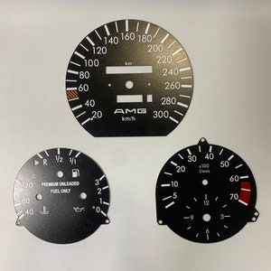 for Mercedes Benz W124 C124 S124 A124 Gauge Face Compatible PVC INDICATOR DASBOARD Amg Style Speedometer 7.000 rpm