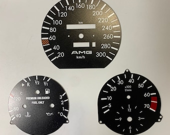Pour Mercedes Benz W124 C124 S124 A124 cadran Compatible PVC indicateur de tableau de bord Amg Style compteur de vitesse 7.000 tr/min