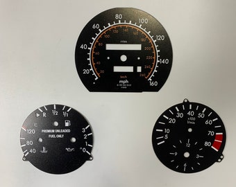 Pour Mercedes Benz W124 C124 S124 A124 jauge visage PVC indicateur de tableau de bord Style Amg style américain compteur de vitesse 8.000 tr/min