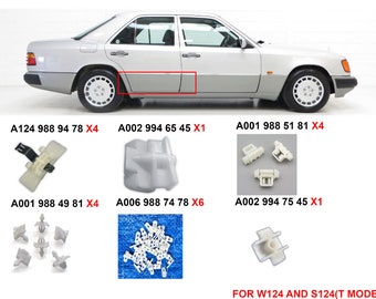 PARA MERCEDES W124 CLIPS Para una puerta trasera Juego de clips Grapas Sacco Planking 22 piezas