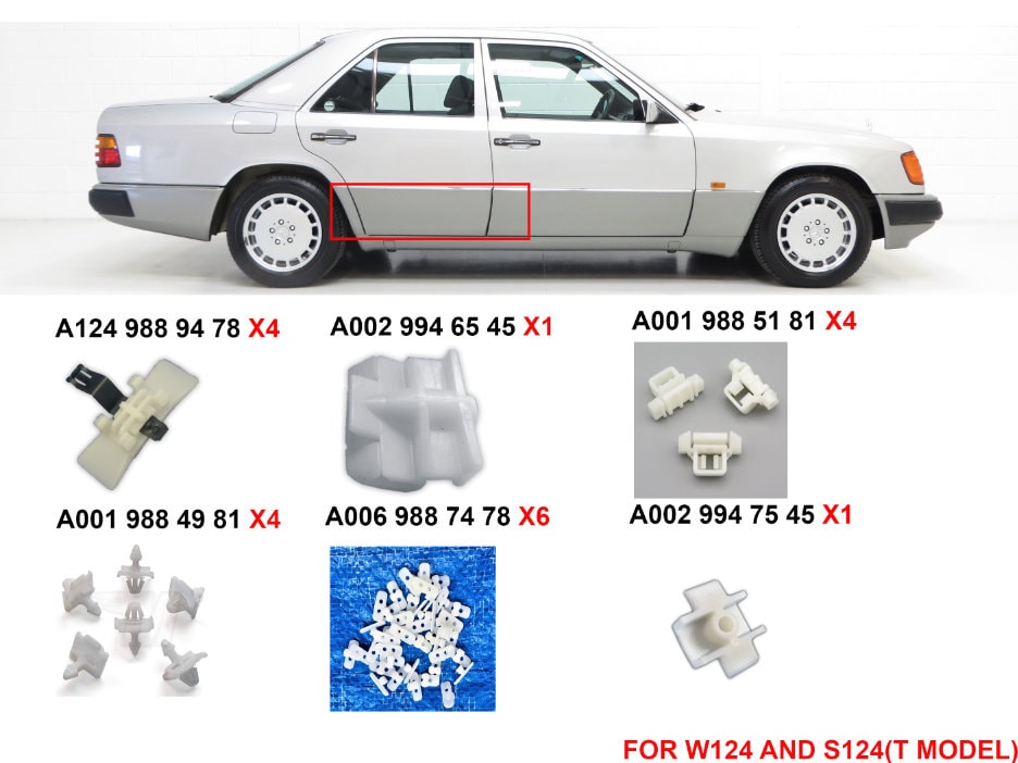 FOR MERCEDES W124 CLİPS for One Rear Door Set Clips Staples Sacco