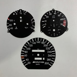 for Mercedes Benz W124 C124 S124 A124 Gauge Face Compatible PVC INDICATOR DASBOARD Amg Style Speedometer 7.000 rpm