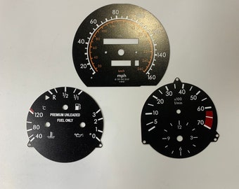 Pour Mercedes Benz W124 C124 S124 A124 Jauge Visage Compatible PVC INDICATEUR TABLEAU DE BORD Style Amg Style Etats-Unis Compteur de vitesse 7.000 tr/min