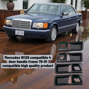 for W126 C126 300 SEL SE 500 420 560 560 SEC for Mercedes Door Handle Frame Right and Left front and rear set 8 piece set Frame plastic