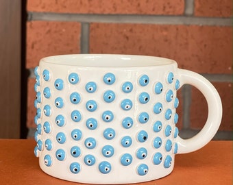 evil eye handmade mug coffee glass