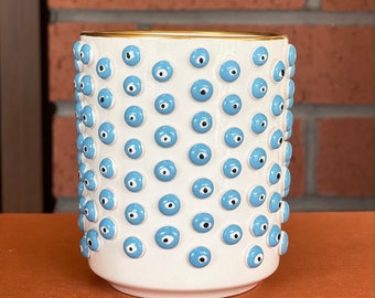 evil eye handmade mug coffee glass