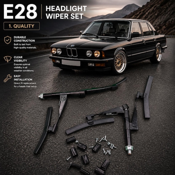 For BMW E28 Headlight Wiper Arm Set, Replica Replacement, 518i