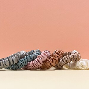 Morning Dew Collection | Skinny Mulberry Silk Hair Scrunchies Set