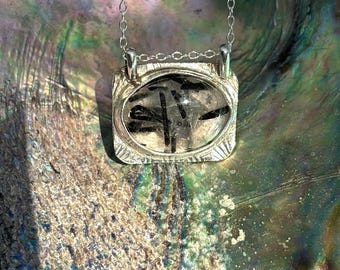 Quartz tourmaline wedding ring necklace