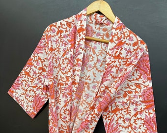 Summer Cotton Robes Moms Gift, Bridal Robe, Beach Wear Kimono Bridal Robe, Women Wear Beach Wear Kimono Robe, Bridesmaid Robe,