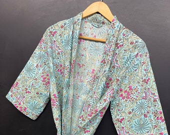 Women Wear Beach Wear Kimono Robe, Bridal Robe, Summer Cotton Robes Moms Gift, Bridesmaid Robe, Beach Wear Kimono Bridal Robe,