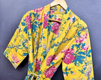 Summer Cotton Robes Moms Gift, Bridesmaid Robe, Bridal Robe,  Beach Wear Kimono Bridal Robe, Women Wear Beach Wear Kimono Robe,