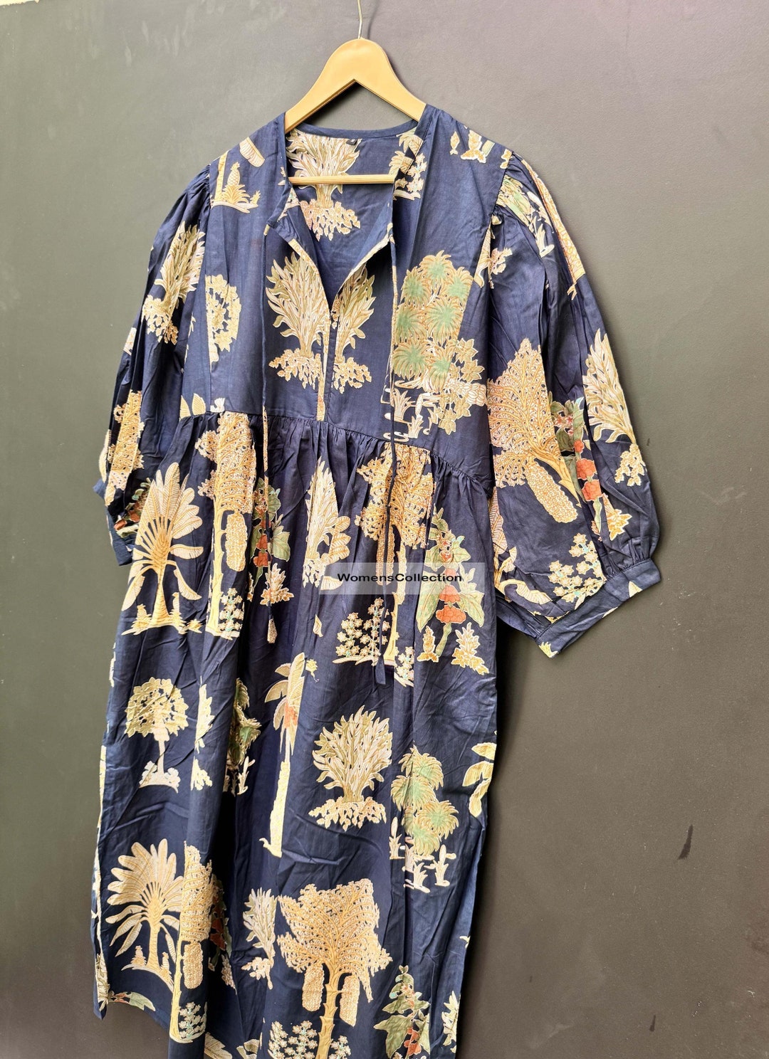 Block Print Floral Knit Dress