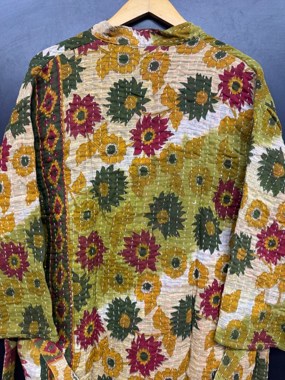 Vintage Kantha Jacket, Indian Handmade Kantha Qui… - image 9
