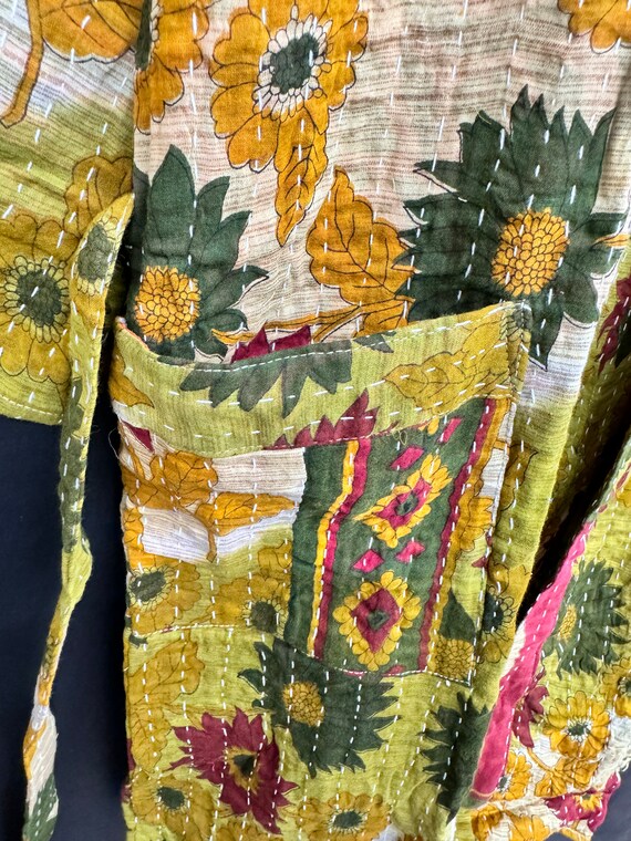 Vintage Kantha Jacket, Indian Handmade Kantha Qui… - image 5