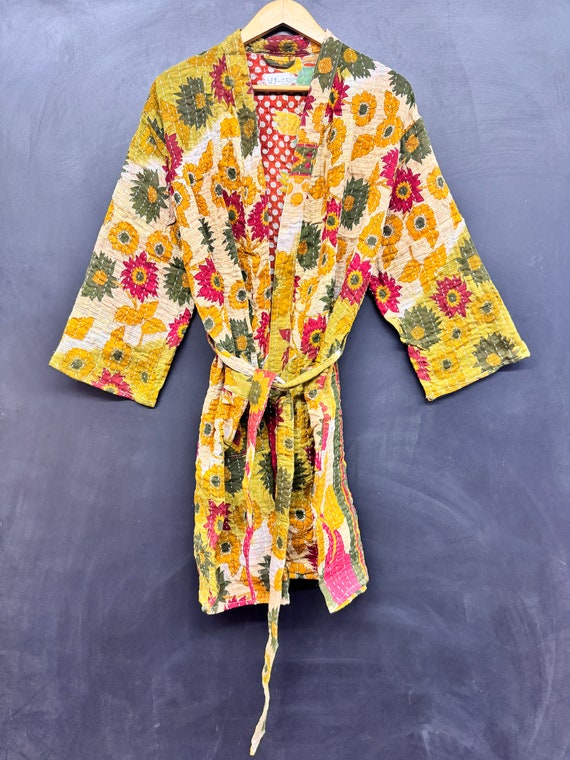 Vintage Kantha Jacket, Indian Handmade Kantha Qui… - image 7