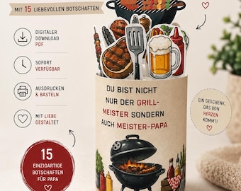Vatertag Vorlage zum Ausdrucken | DIY Last Minute Geschenk | duplo Banderole Verpackung | Druckvorlage | Download | Papa| Wrapper | Grill