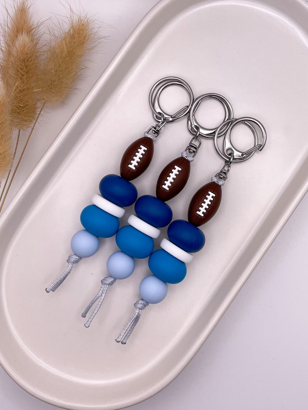 Football Silicone Bead Keychain / Bag Tag Etsy Australia