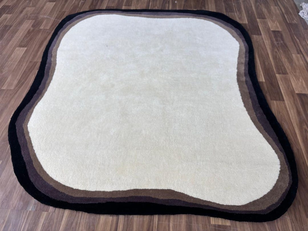 Solid Rug Bean Shaped Kidney Shaped Hand Tufted Oval Large Area Rug ...