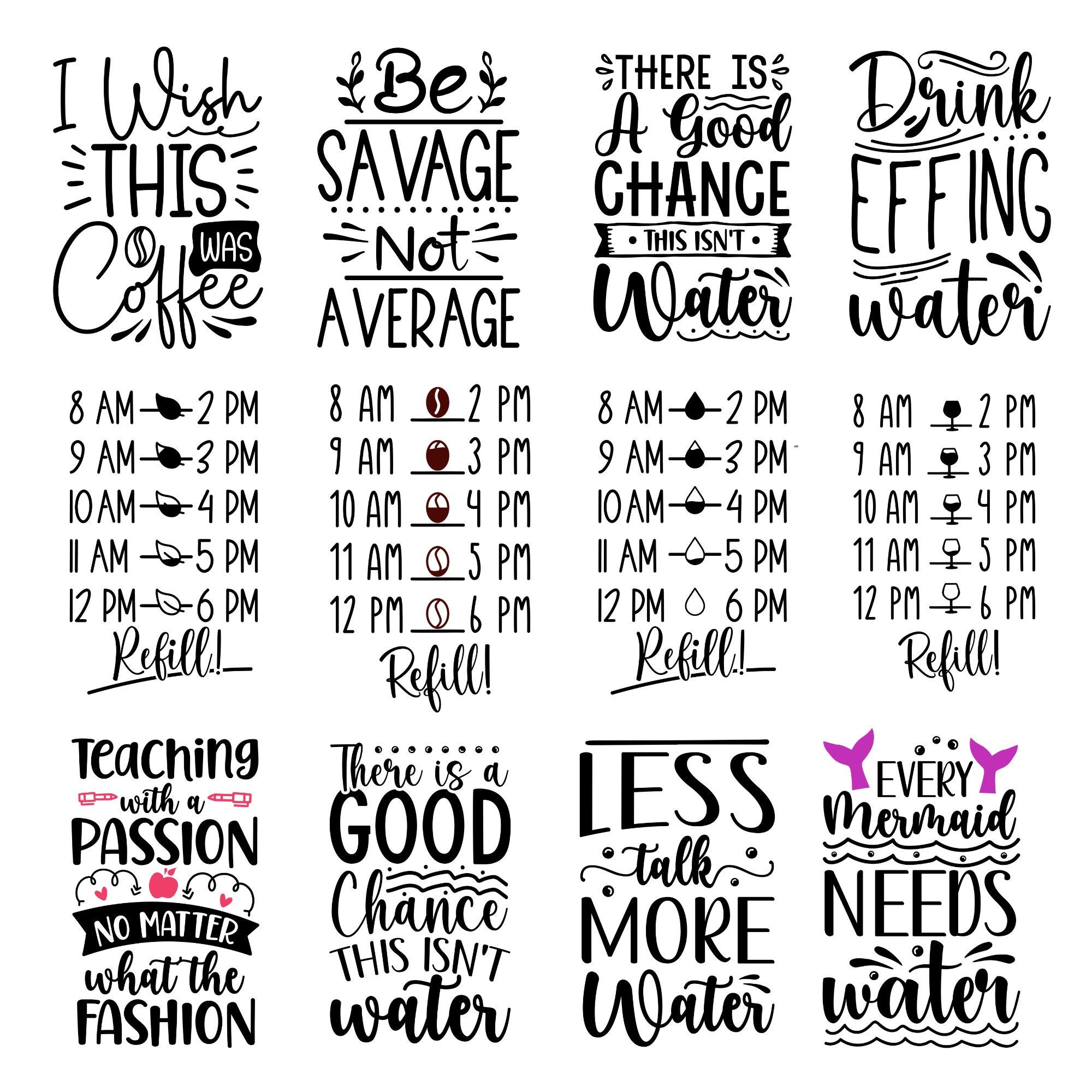 Water Tracker Svg Water Bottle Tracker SVG Water Bottle Svg Etsy Canada