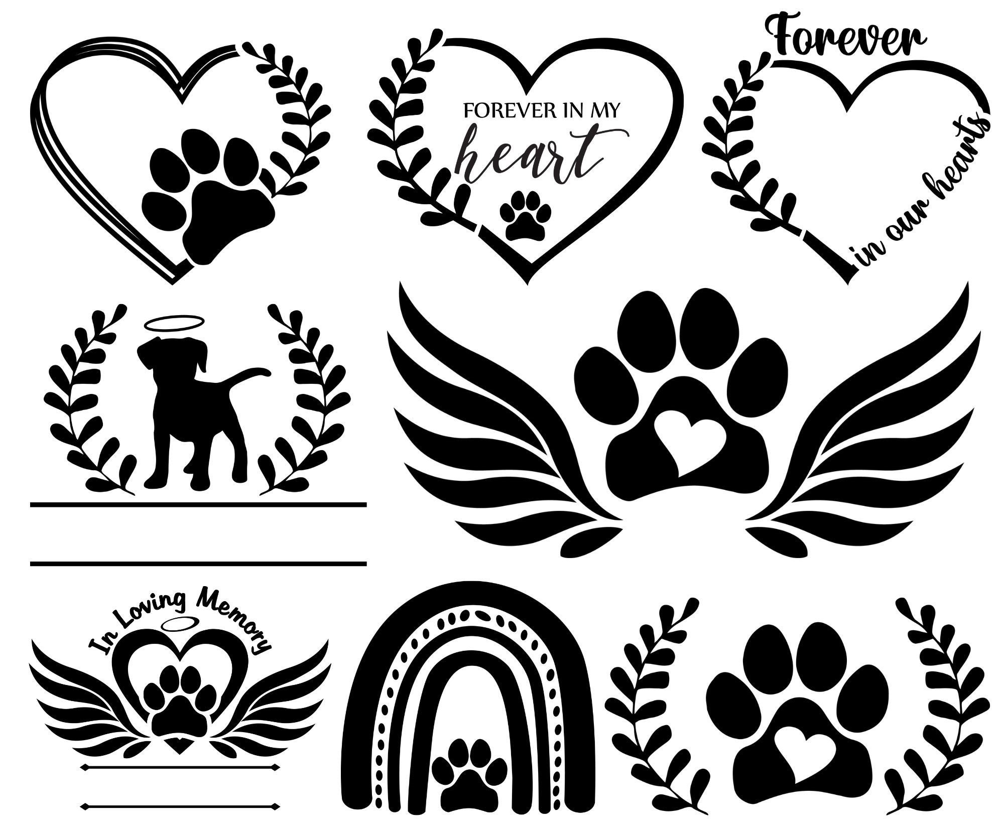 Dog Memorial SVG Bundle Pet Dog Memorial Svg Dog Loss SVG Etsy