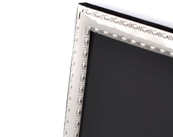 Solid Silver Photograph frame 7”x5”. Contemporary beaded style. Fully hallmarked in London.