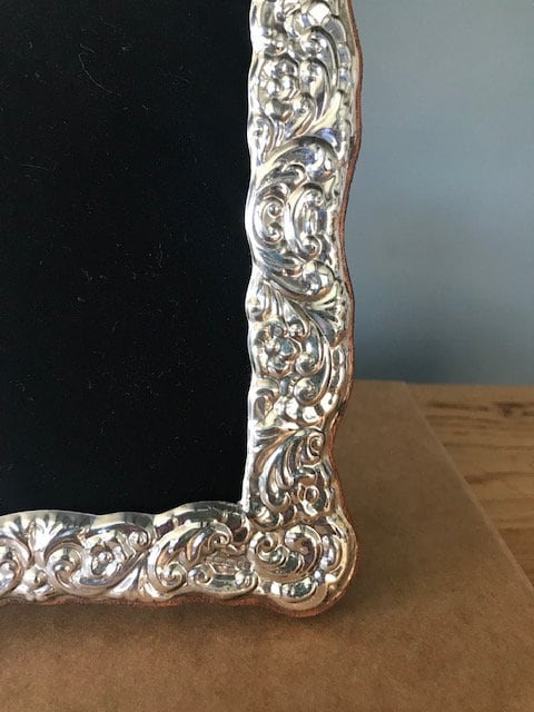 スターリングシルバー925製フォトフレーム。ロンドンでホールマークを