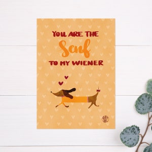 Karte verliebter Dackel | You are the Senf to my Wiener | lustiger Hund | Ich liebe dich Grußkarte | Liebes Karte Hund | Valentinstags Karte