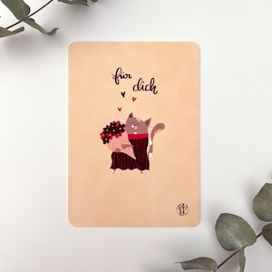 Glückwunschkarte mit Katze | Karte für dich mit Katze  | Für dich solls rote Rosen regnen | Karte Katze lustig