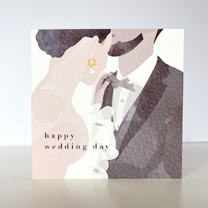 Hochzeitskarte Happy Wedding Day | Karte zur Hochzeit | just married | Brautpaar | Klappkarte | Boho