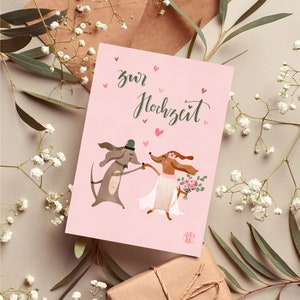 Karte Hochzeit Dackel | Hochzeitskarte mit lustigen Hunden | Hochzeitstagskarte | Glückwunschkarte | zur Hochzeit | Hochzeitstag | Dachshund