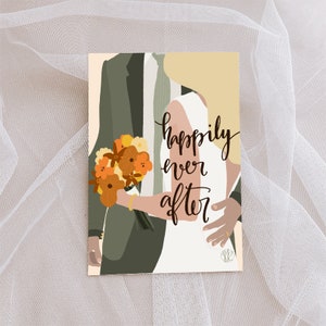 Hochzeitskarte happily ever after | Karte zur Hochzeit | Karte Hochzeit Brautpaar | Hochzeitskarte boho | Glückwunschkarte