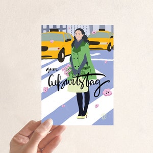 Geburtstagskarte New York City Blair Waldorf,  Geburtstagskarte für Frau, Geburtstagskarte New York, Karte Gossip Girl, Geburtstagskarte NYC
