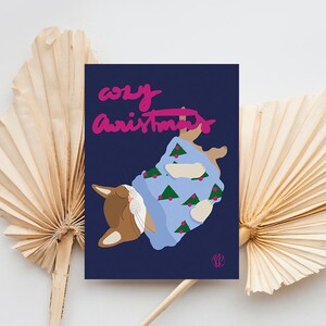 Lustige Weihnachtskarte mit Katze | Weihnachtskarte mit Katze blau A6 | Postkarte Katze Weihnachten | Weihnachtskarte Kater | Geschenk Katze