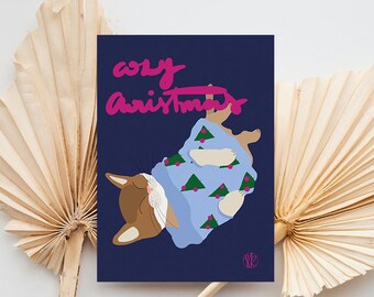 Funny Christmas card with cat | Christmas card with cat blue A6 | Postcard cat Christmas | Christmas card tomcat | Gift cat