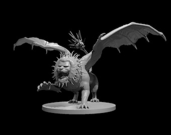 Miniatura de Manticore – Monstruo DnD impreso en 3D – Figura de resina