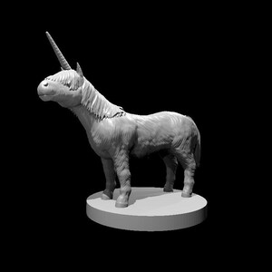 Eenhoornminiatuur – 3D-geprint DnD-monster – harsfiguur