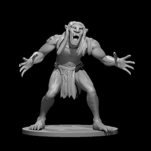 Troll Miniature – 3D Printed DnD Monster – Resin Figure