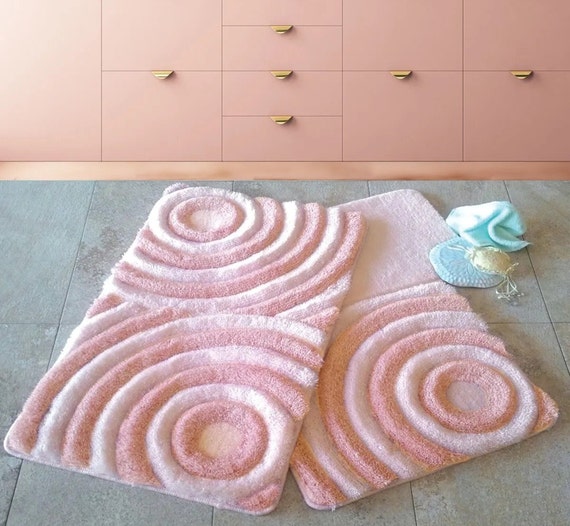 Fluffy Bathroom Rug Set, Soft Bath Rug, Cute Bath Rug, Washable