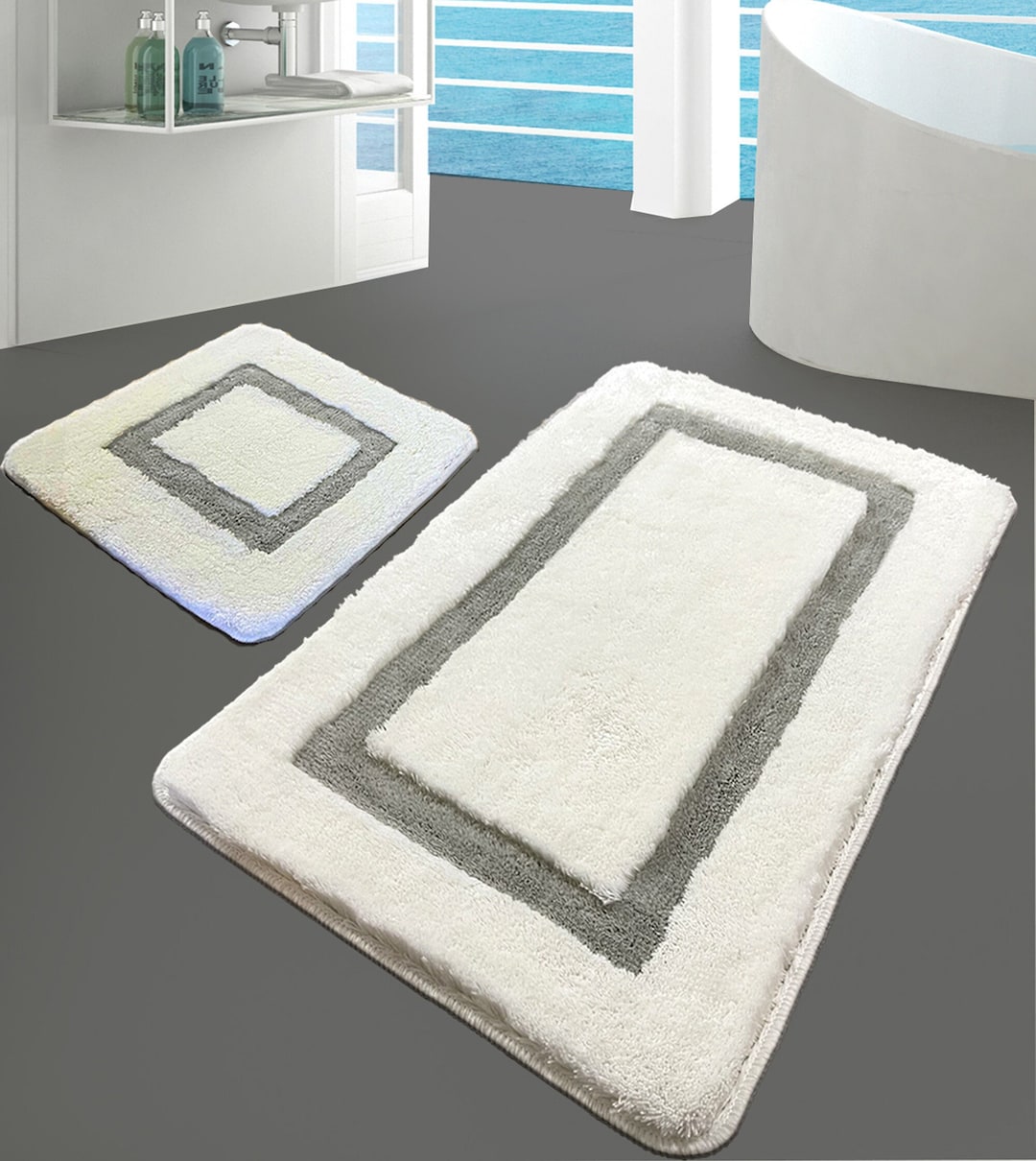Fluffy Bathroom Rug Set Modern Bath Rug Washable Rug Etsy