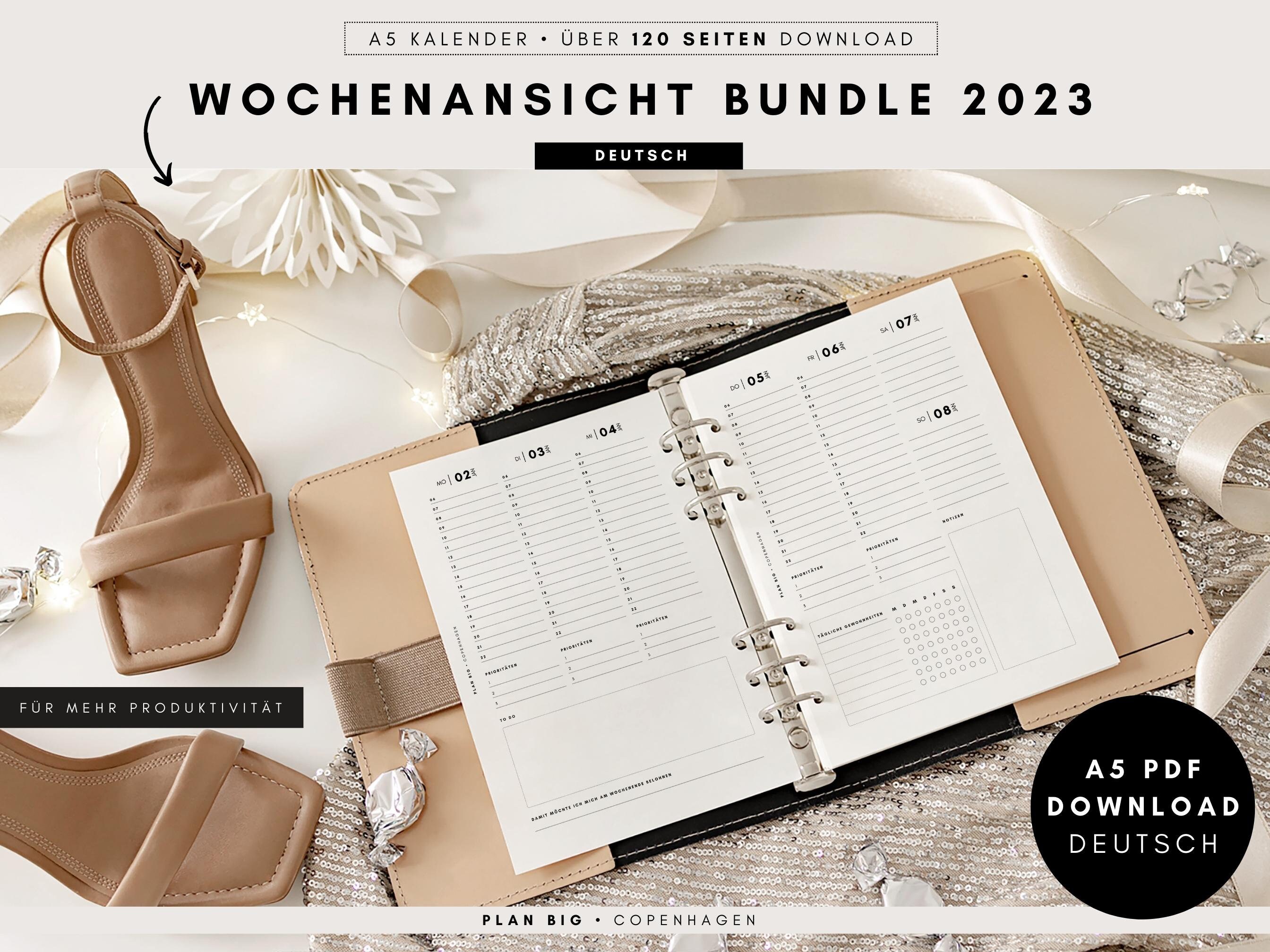 Filofax A5 Einlagen 2023 Pdf DOWNLOAD WOCHENPLANER Set 1 - Etsy.de