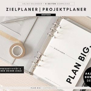 Zielplaner Vision Planer A4 A5 PDF DOWNLOAD | Digital Planner deutsch | PDF Download | Filofax A5 Einlagen 2025 Kalendereinlagen