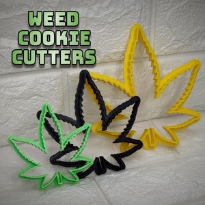 Weed, Pot, Marijuana, Cannabis Leaf Cookie Cutters - 3D Printed - 3 Sizes - Bundle Sale Deal - Used for Play Dough, Fondant, Icing or Crafts